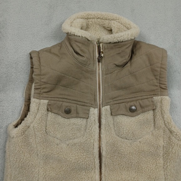 Royal Robbins Vest Womens Large Brown Fleece Full Zip Pockets Outdoor Casual - Picture 2 of 7